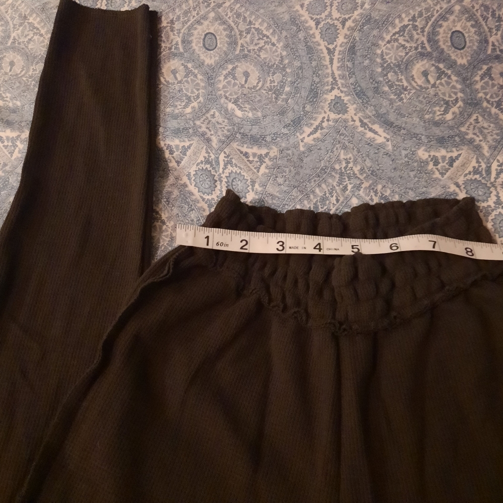 Natural life black longjohn waffle type bottoms S